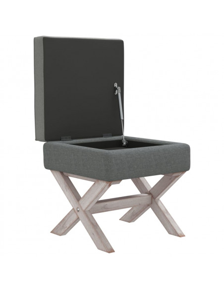 Sgabello Portaoggetti Grigio Scuro 45x45x49 cm in Tessuto