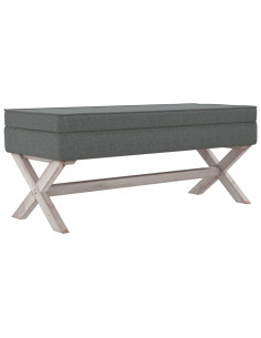 Sgabello Portaoggetti Grigio Scuro 110x45x49 cm in Tessuto 2