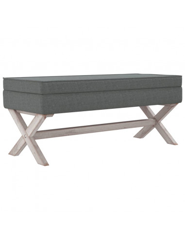 Sgabello Portaoggetti Grigio Scuro 110x45x49 cm in Tessuto