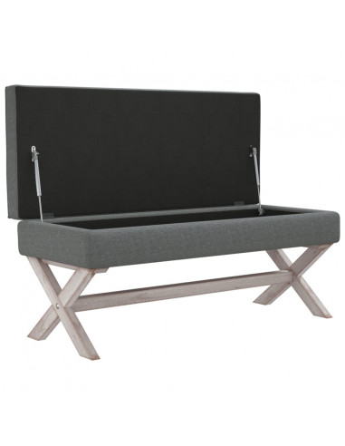 Sgabello Portaoggetti Grigio Scuro 110x45x49 cm in Tessuto