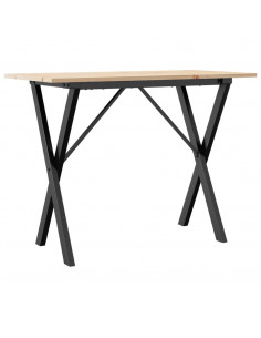 Tavolo da Pranzo Telaio a X 100x50x75 cm Legno Pino e Acciaio 2