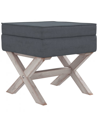Sgabello Portaoggetti Grigio Scuro 45x45x49 cm in Velluto