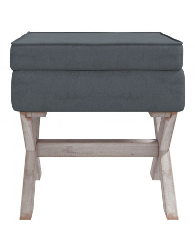 Sgabello Portaoggetti Grigio Scuro 45x45x49 cm in Velluto