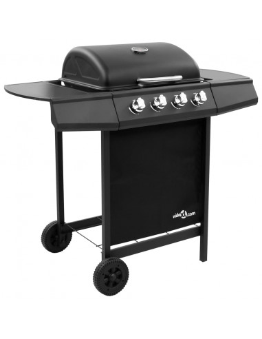 Griglia Barbecue a Gas con 4 Bruciatori Nera