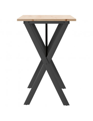 Tavolo da Pranzo Telaio a X 100x50x75 cm Legno Pino e Acciaio