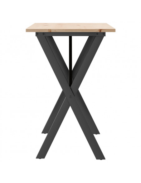 Tavolo da Pranzo Telaio a X 100x50x75 cm Legno Pino e Acciaio