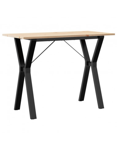 Tavolo da Pranzo Telaio a Y 100x50x75 cm Massello Pino e Ghisa