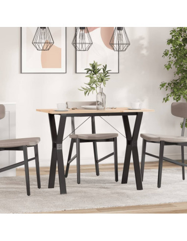 Tavolo da Pranzo Telaio a Y 100x50x75 cm Massello Pino e Ghisa