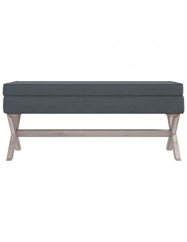 Sgabello Portaoggetti Grigio Scuro 110x45x49 cm in Velluto