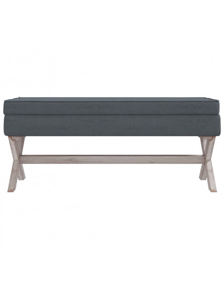 Sgabello Portaoggetti Grigio Scuro 110x45x49 cm in Velluto
