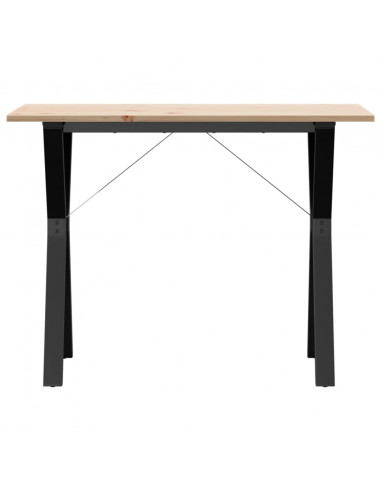 Tavolo da Pranzo Telaio a Y 100x50x75 cm Massello Pino e Ghisa