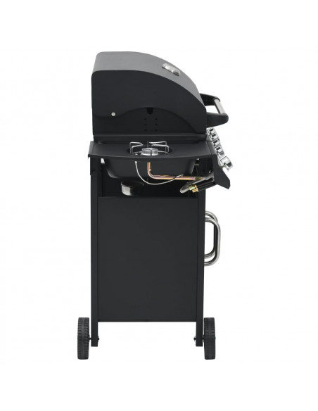 Barbecue e Griglia a Gas 4+1 Fornelli Nero in Acciaio