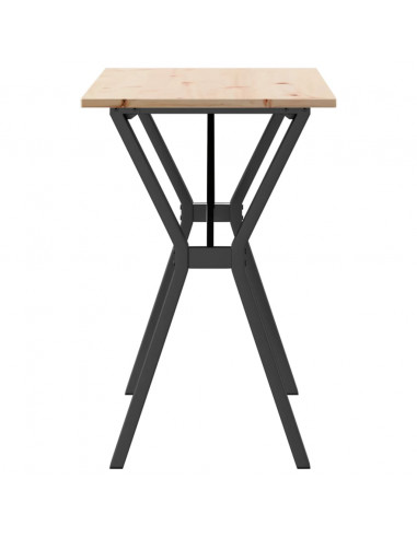 Tavolo da Pranzo Telaio a Y 100x50x75 cm Massello Pino e Ghisa