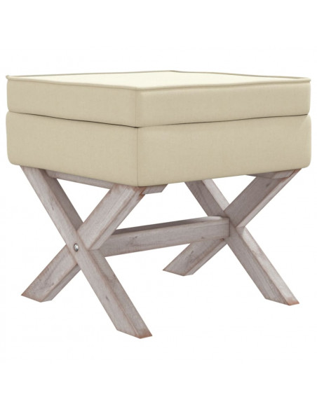 Sgabello Portaoggetti Beige 45x45x49 cm Lino