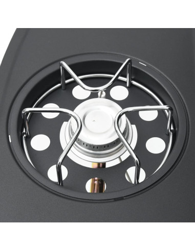 Barbecue e Griglia a Gas 4+1 Fornelli Nero in Acciaio