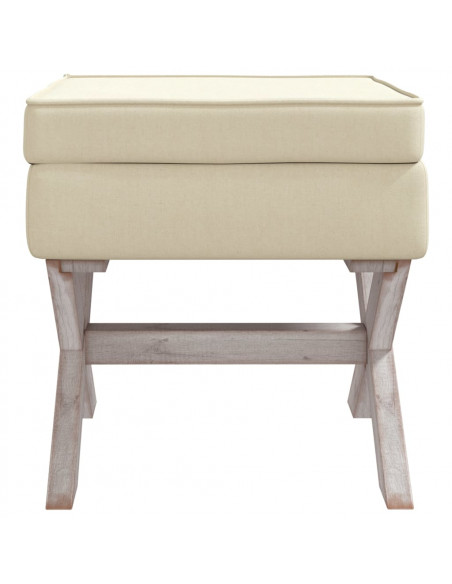 Sgabello Portaoggetti Beige 45x45x49 cm Lino