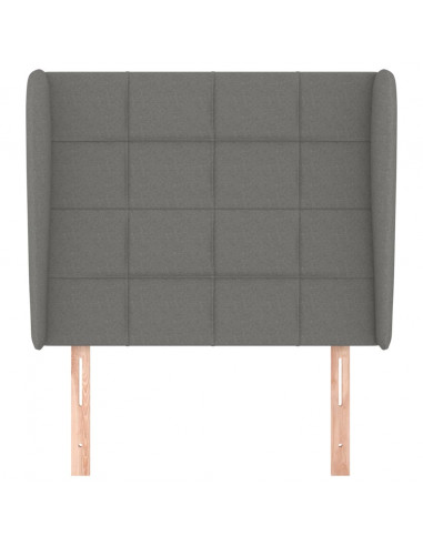 Testiera ad Orecchio Grigio Scuro 83x23x118/128 cm in Tessuto