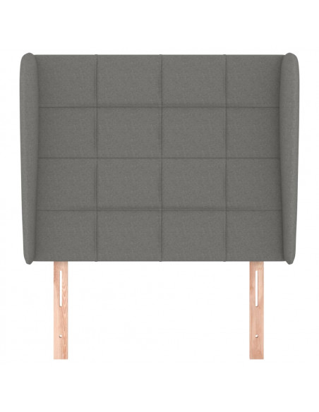 Testiera ad Orecchio Grigio Scuro 83x23x118/128 cm in Tessuto