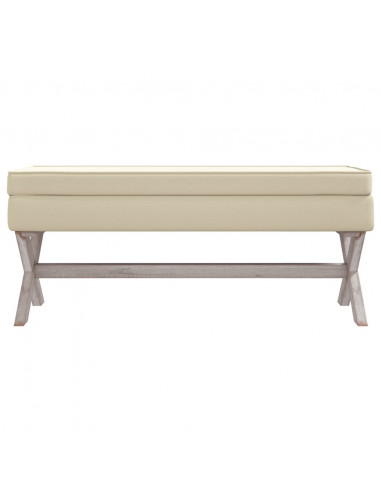 Sgabello Portaoggetti Beige 110x45x49 cm Lino