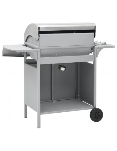 Barbecue e Griglia a Gas 4+1 Fornelli Argento in Acciaio Inox