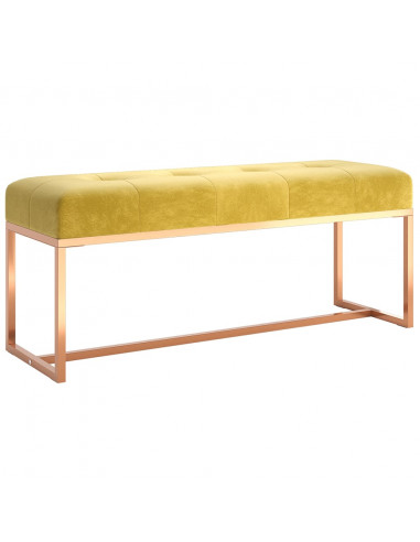 Panca Giallo Senape 110x36x45 cm in Velluto