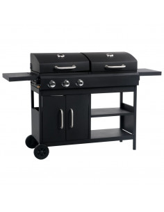 Barbecue Combinato Carbone e Gas 3 Fuochi 2