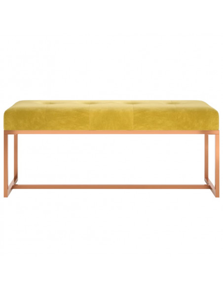 Panca Giallo Senape 110x36x45 cm in Velluto