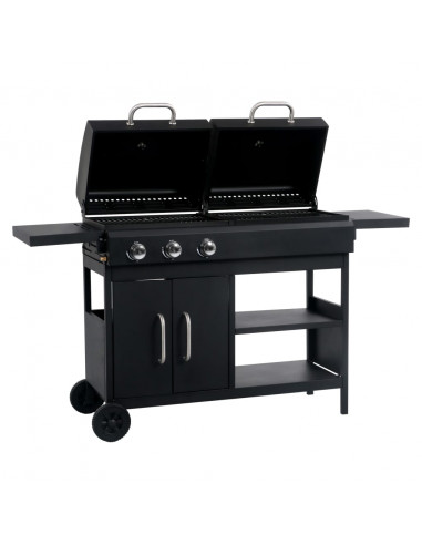 Barbecue Combinato Carbone e Gas 3 Fuochi