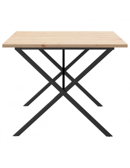 Tavolo Pranzo Telaio a X 200x100x75,5 cm Massello Pino e Ghisa