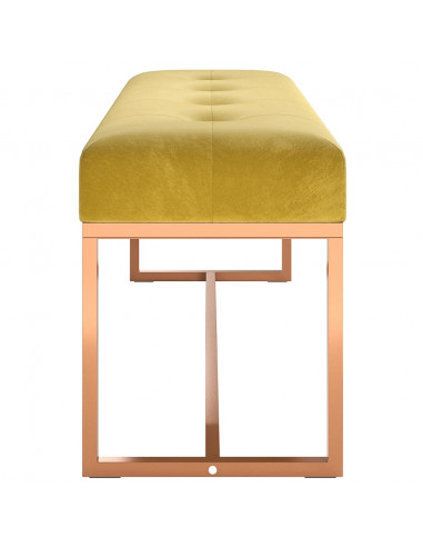 Panca Giallo Senape 110x36x45 cm in Velluto