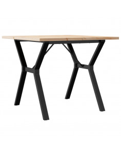 Tavolo da Pranzo Telaio a Y 90x90x75,5 cm Massello Pino e Ghisa 2
