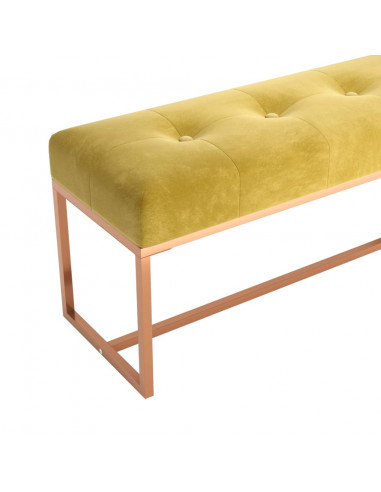 Panca Giallo Senape 110x36x45 cm in Velluto