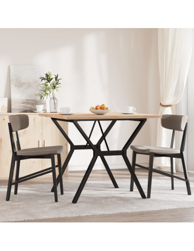 Tavolo da Pranzo Telaio a Y 90x90x75,5 cm Massello Pino e Ghisa