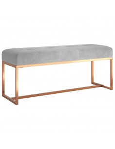 Panca Grigia 110x36x45 cm in Velluto 2
