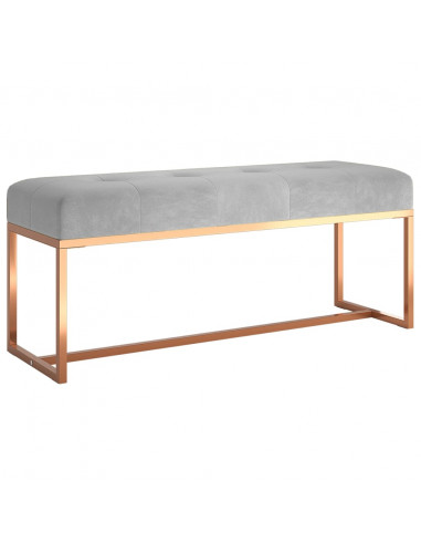 Panca Grigia 110x36x45 cm in Velluto
