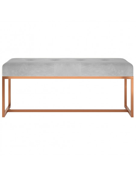 Panca Grigia 110x36x45 cm in Velluto