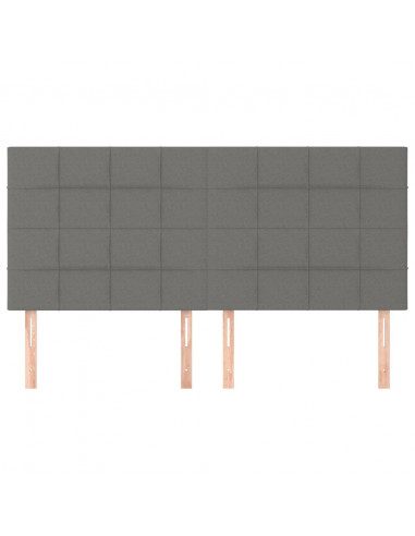 Testiera 4 pz Grigio Scuro 80x5x78/88 cm in Tessuto