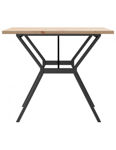 Tavolo da Pranzo Telaio a Y 90x90x75,5 cm Massello Pino e Ghisa