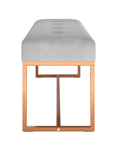 Panca Grigia 110x36x45 cm in Velluto