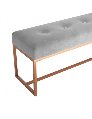 Panca Grigia 110x36x45 cm in Velluto