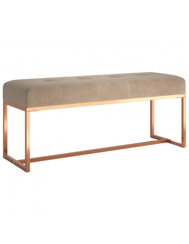 Panca Beige 110x36x45 cm in Velluto