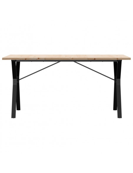 Tavolo da Pranzo Telaio a Y 140x80x75,5cm Massello Pino e Ghisa