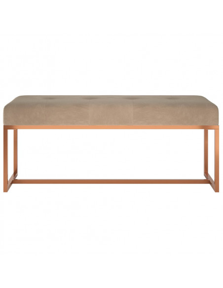 Panca Beige 110x36x45 cm in Velluto