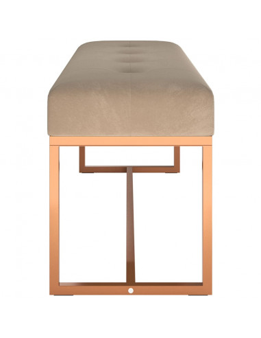 Panca Beige 110x36x45 cm in Velluto