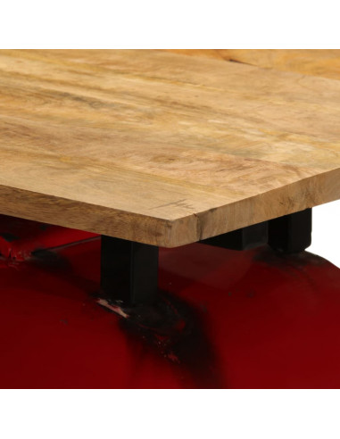 Tavolino Bar Trattore Rosso e Marrone 55x120x107 cm Legno Mango