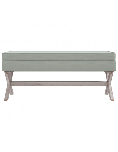 Sgabello Portaoggetti Grigio chiaro 110x45x49 cm in Velluto