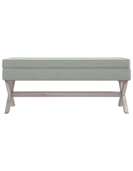 Sgabello Portaoggetti Grigio chiaro 110x45x49 cm in Velluto
