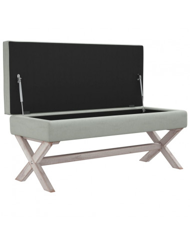 Sgabello Portaoggetti Grigio chiaro 110x45x49 cm in Velluto