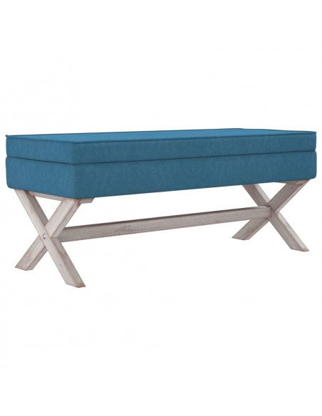 Sgabello Portaoggetti Blu 110x45x49 cm in Velluto