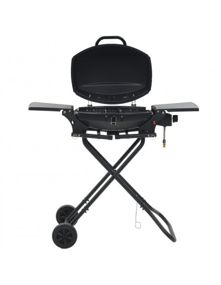 Barbecue e Griglia a Gas Portatile con Fornello Nero